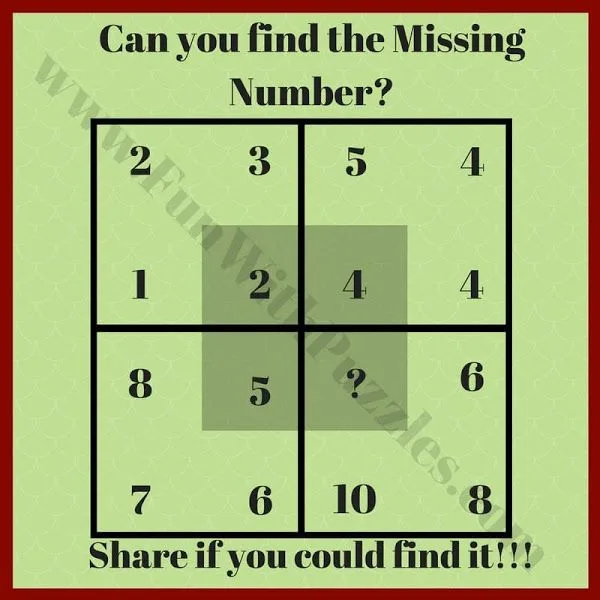 4x4 Number Grid: Find the Missing Number