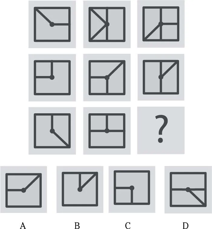 Line and Dot Matrix: Which Square Completes It?
