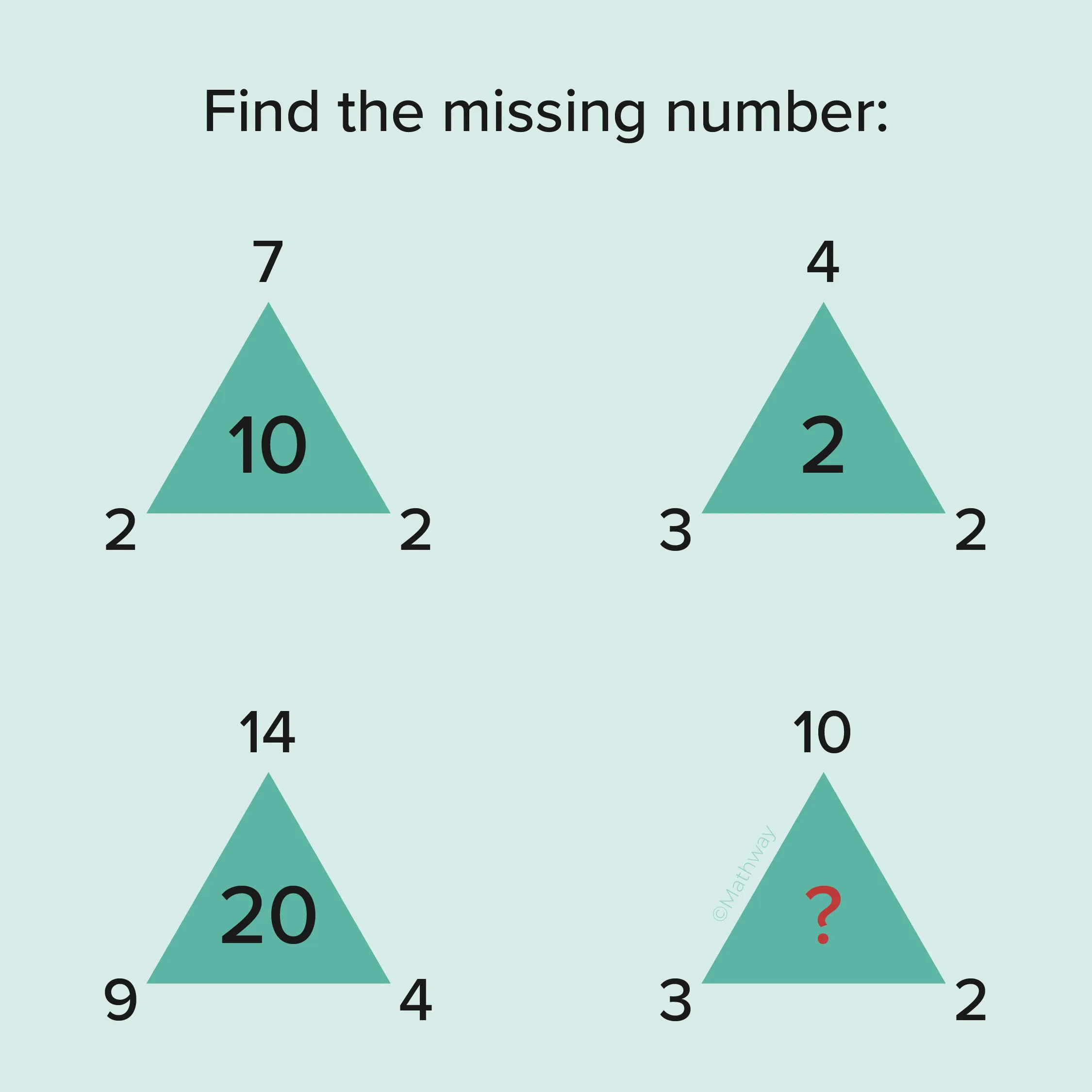 Triangle Corner Numbers: Replace the Question Mark