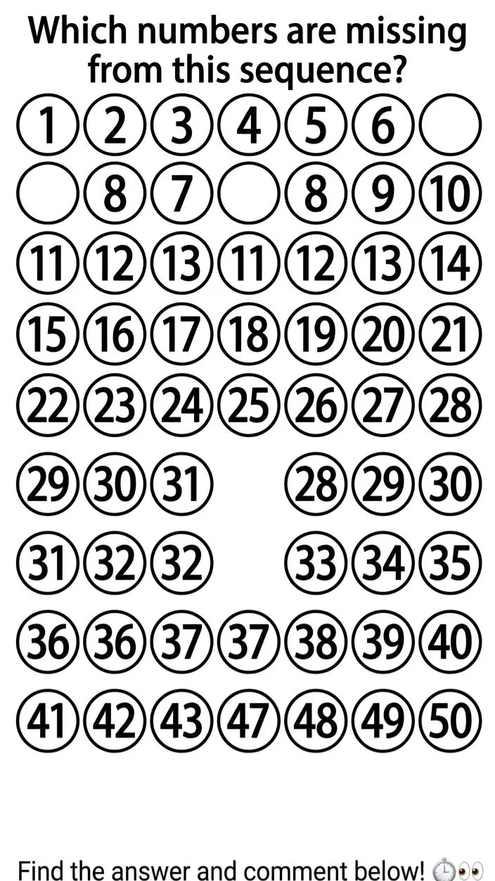 Number Sequence: Which Numbers Are Missing?