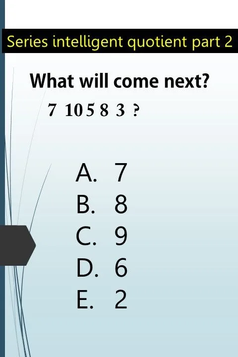 Number Sequence: 7 10 5 8 3 — What Comes Next?