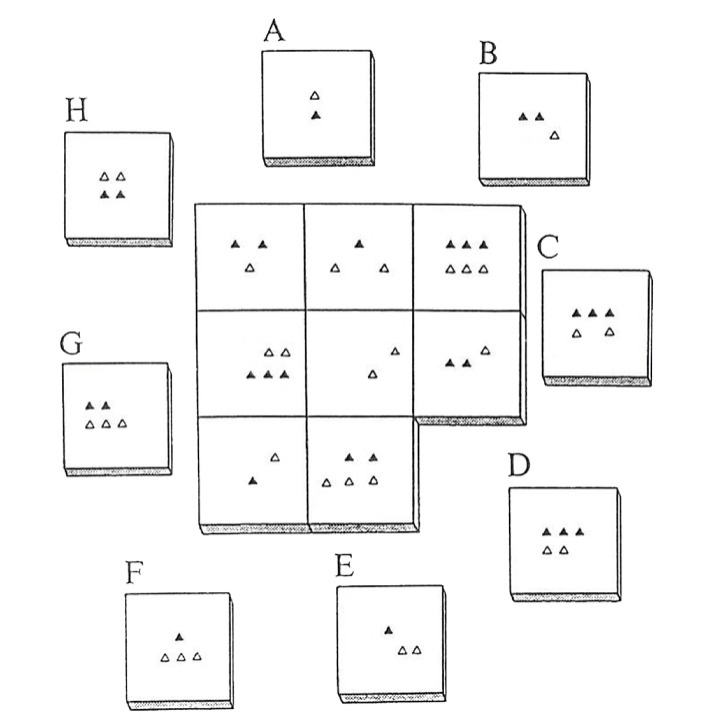 Which Triangle Pattern Completes the Grid?