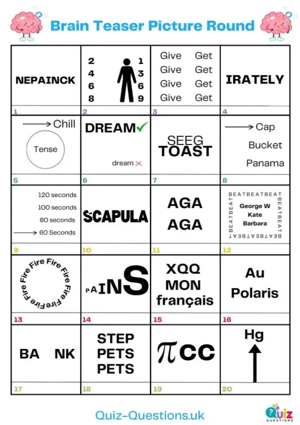 Brainteaser Picture Round: Spot the Pattern